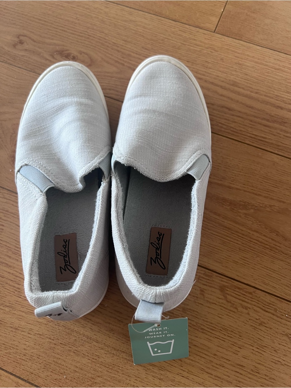 Zodiac Slip-On Canvas Sneakers in Pale Gray
